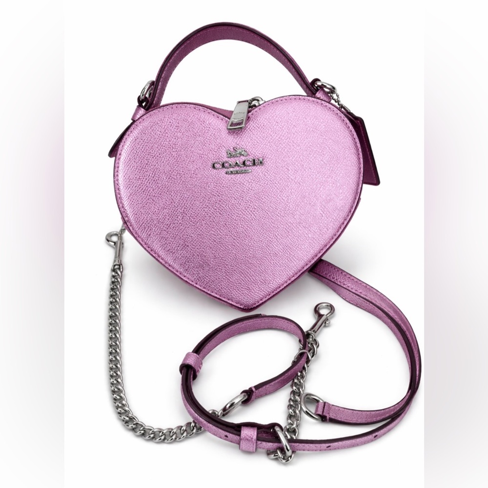 Coach Metallic purple Heart Crossbody Bag